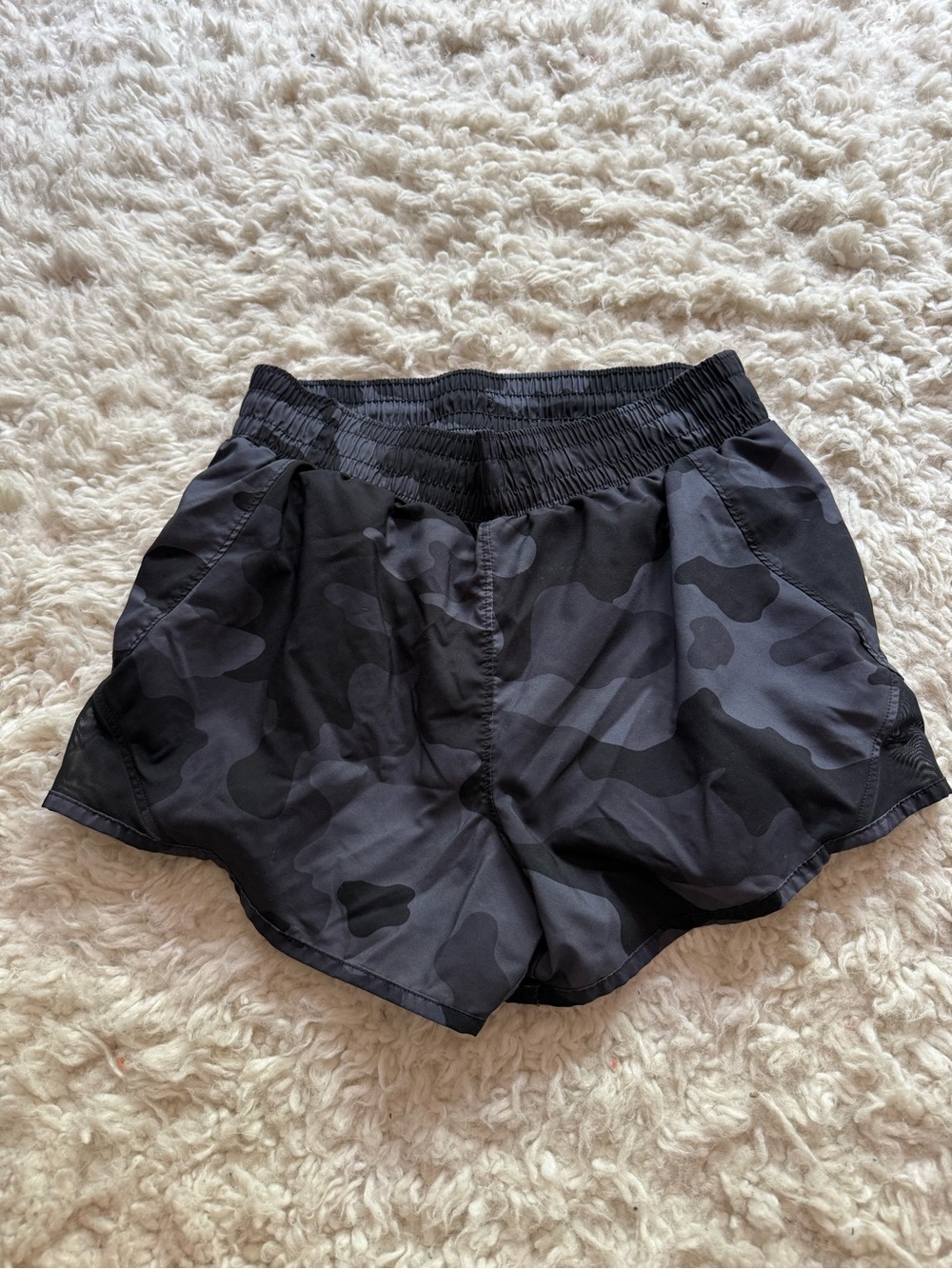 all in motion Black & Charcoal Camo Athletic Shorts
